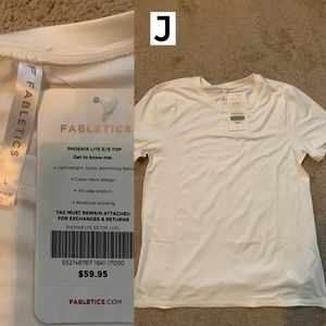 Fabletics Creme Phoenix Lite Workout Shirt: Brand New! Size L
